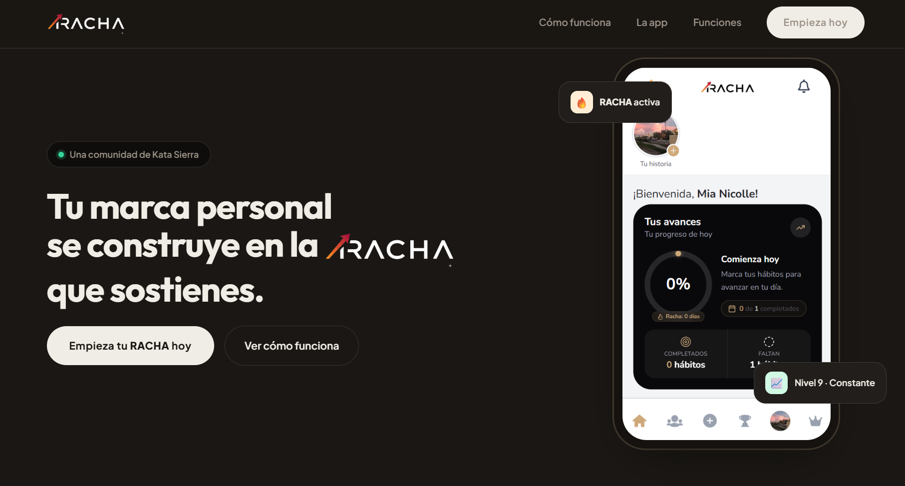 Sitio web de Racha