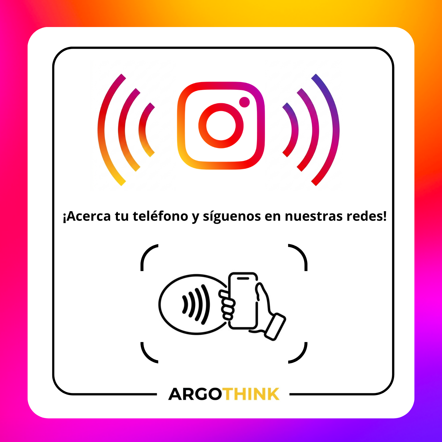 Tarjeta NFC de diseño genérico para seguidores de Instagram